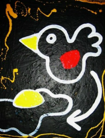 Love, Style BD peinture acrylique artiste peintre barre virginie les poissons, tableaux pop art gais colorés décoration murale