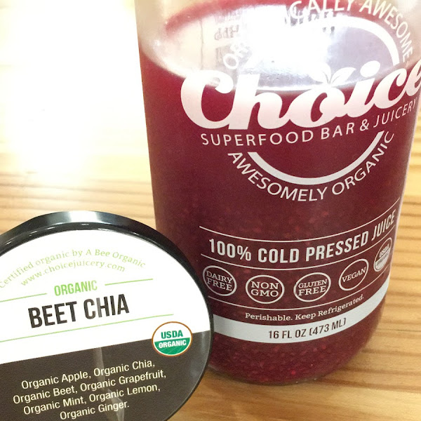 Their beet chia juice has grapefruit in it and is delicious!!! Loved that they had a different take on the classic beet juice!