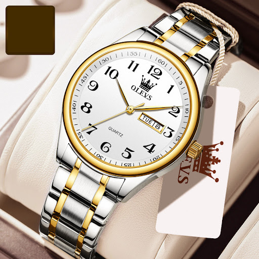 Title 2, Mens Aged Waterproof Steel Band Calendar Watch...