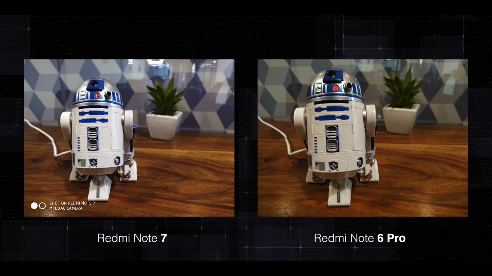 two photo of robots of redmi note 7 and 6 pro