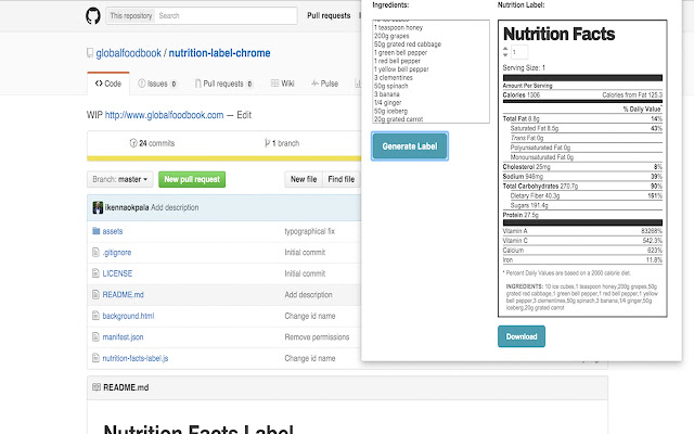 Nutrition Facts Label