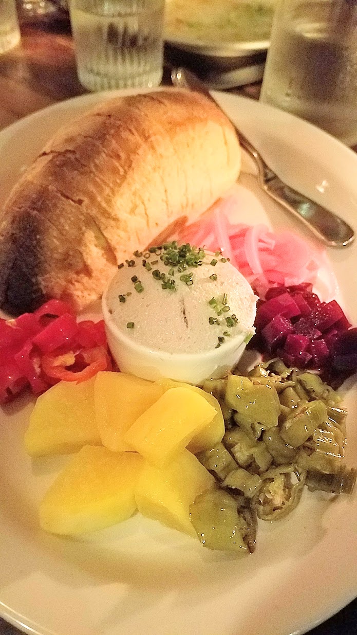 Bluefish Pate with with house pickle and house bread at Radar Restaurant on North Mississippi, Portland