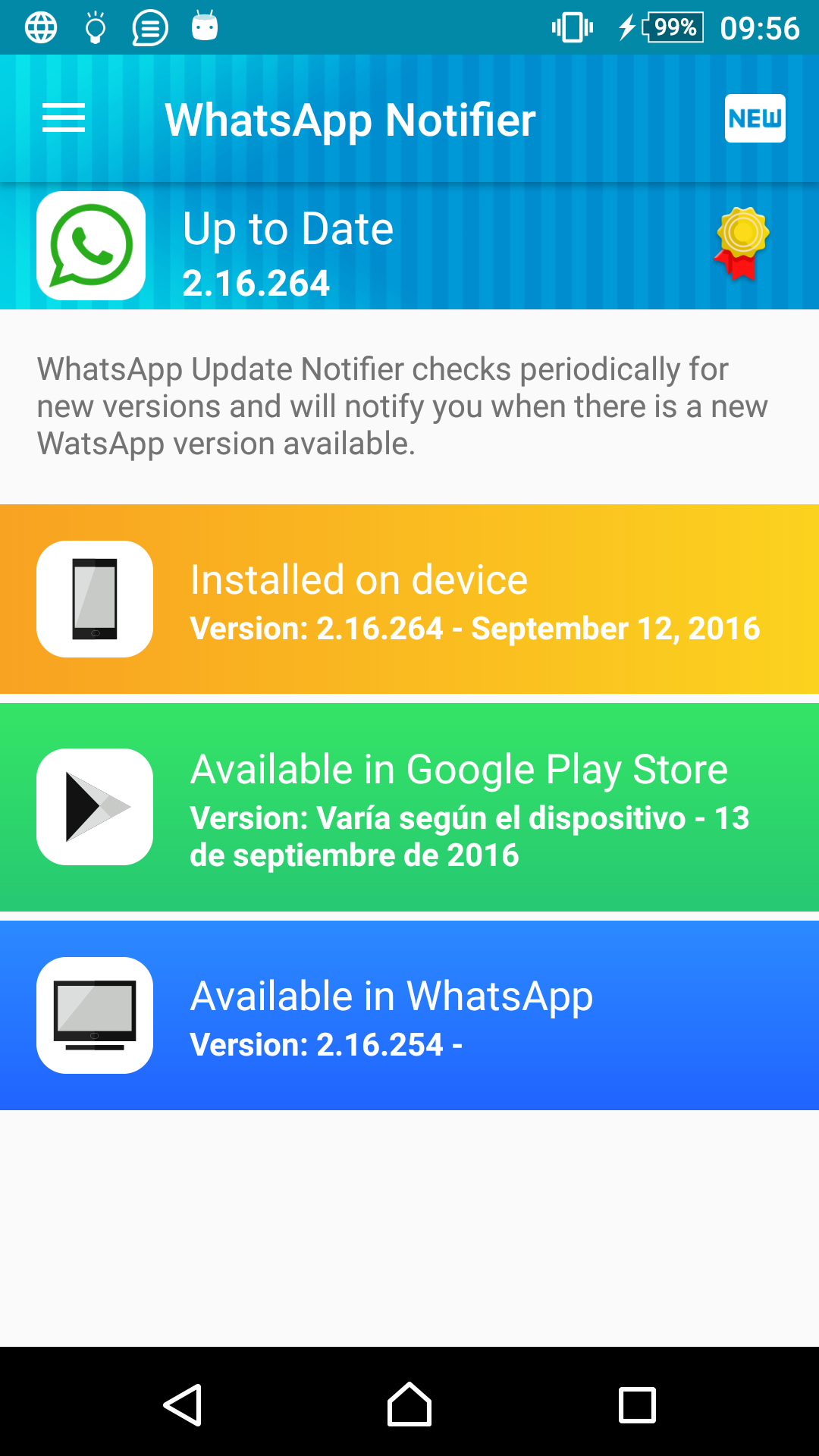 Android application Notifier for WhatsApp screenshort