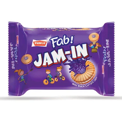Parle Fab! Jam-In Black Currant Flavoured Jam Biscuits, - 150 gm