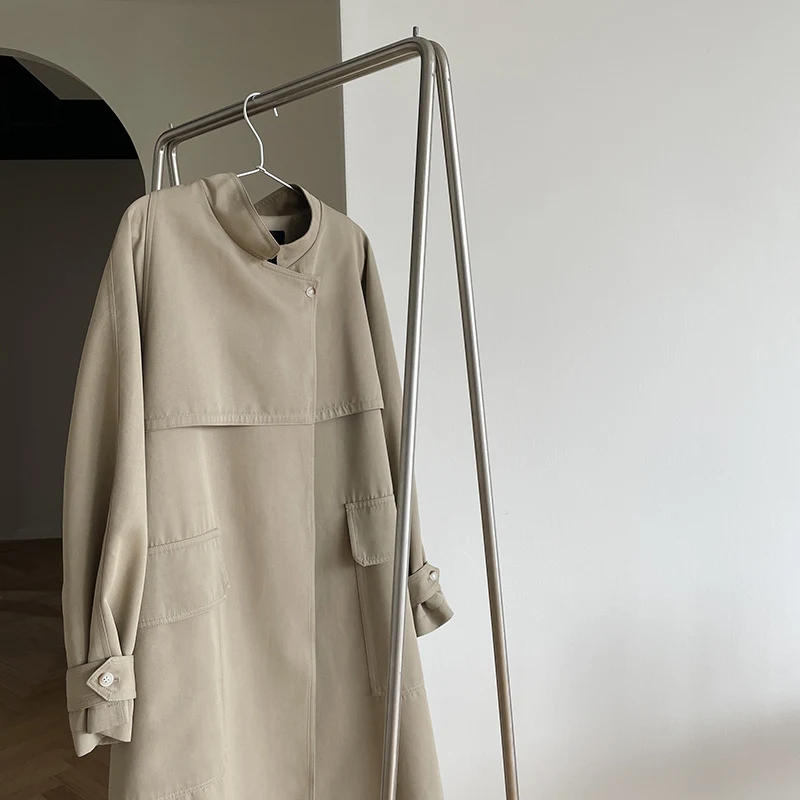 Title 8, Lange trenchcoat voor dames, modieuze jas, idea...