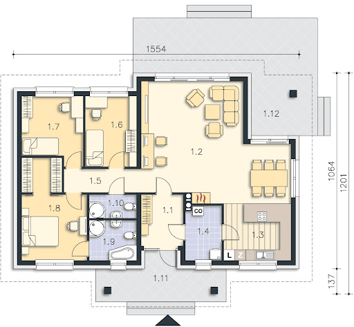 Rockville DCB121 - Rzut parteru