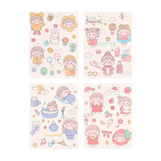 Title 2, Simple Cartoon Stickers Japanese Hand Account G...