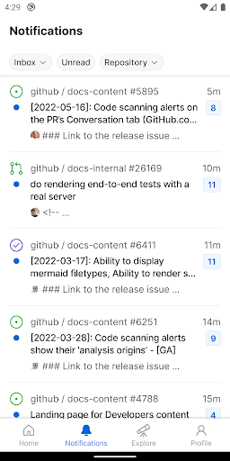 Screenshot GitHub