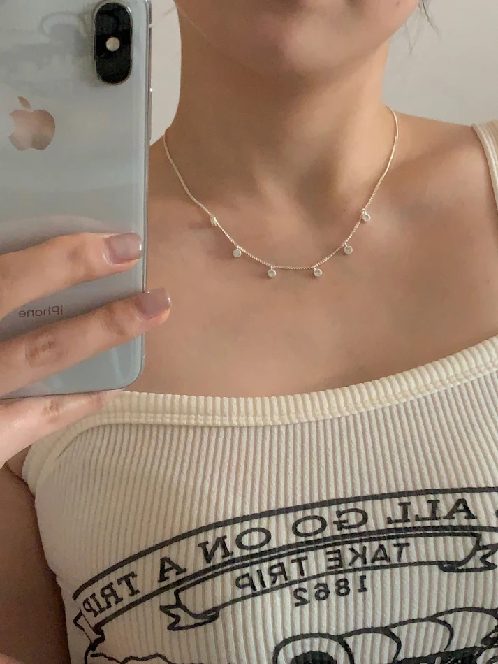 Colar de prata esterlina 925 estilo coreano com zircônia e diamantes completos, um toque de brilho e sofisticação para você