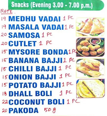 Hotel Udupi Sri Krishna menu 