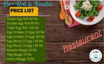 Dev Rolls & Foodies menu 