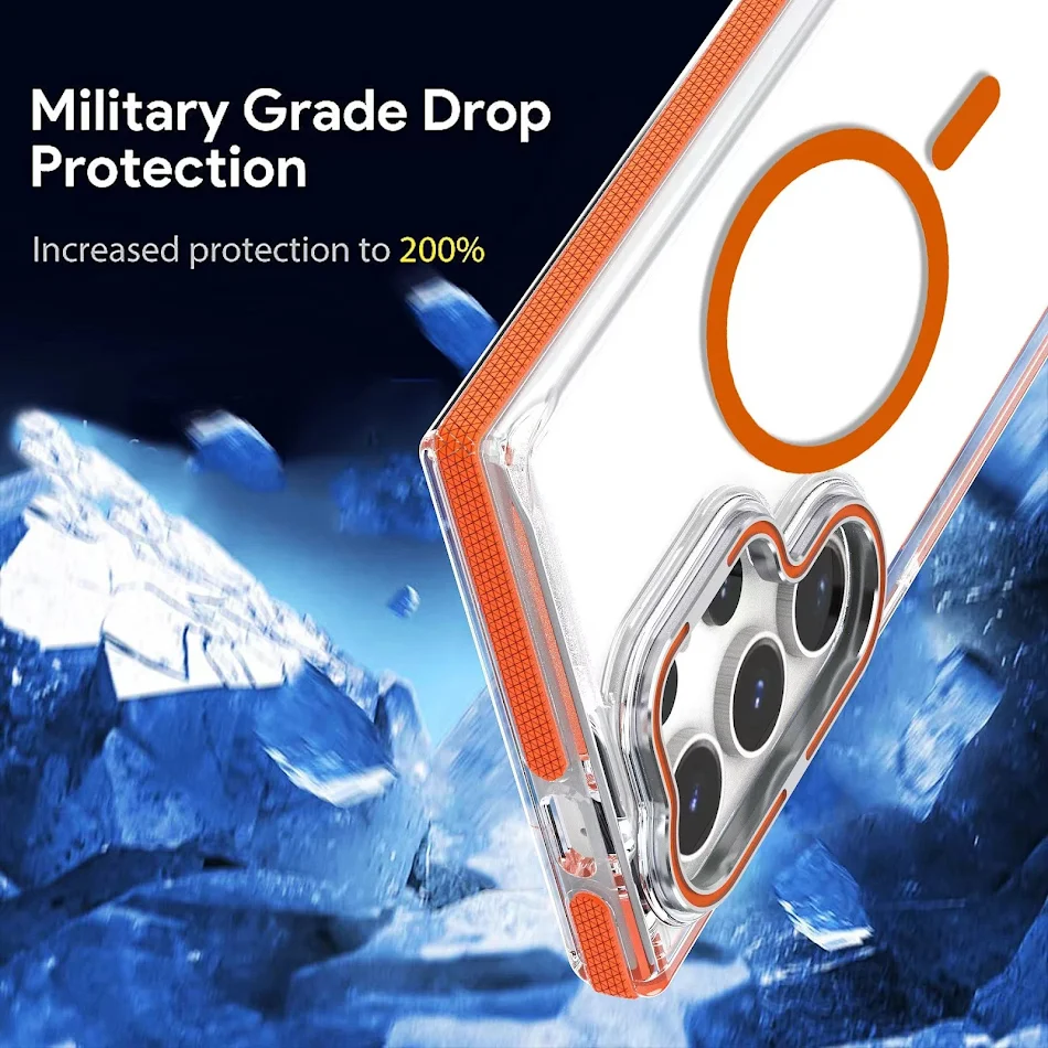 Two-color Xuncai Case for S25 ULTRA Phone, Colorful Hardware, Magnetic Suction. Stylish protection and secure attachment