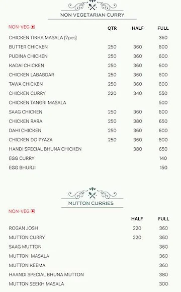 Ada-E-Haandi menu 