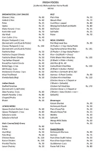 Fresh Foods menu 1