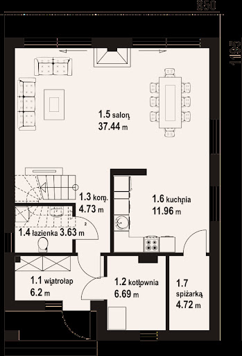 Gładyszów 14 - Rzut parteru