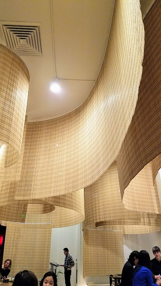 Interior of Chef Naoko's Shizuku, designed by Kengo Kuma