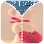 Cover Image of Descargar Cute teddy bear Zipper Lock Screen: love zipper 1.1.22 APK