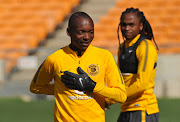 Kaizer Chiefs midfielders Khama Billiat (L) and Siphiwe Tshabalala (R) in good spirits during the club's media day at FNB Stadium on July 20 2018. 