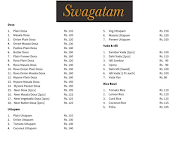 Swagatam menu 1