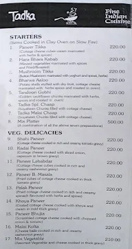 Tadka 4986 menu 2