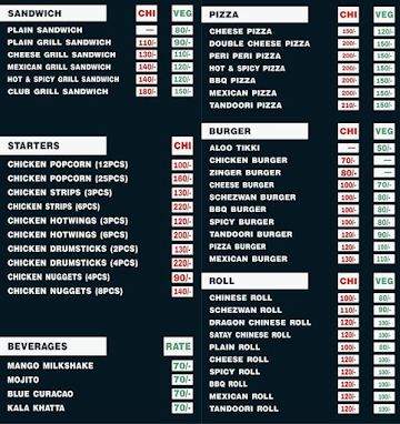 Taste King Cafe menu 