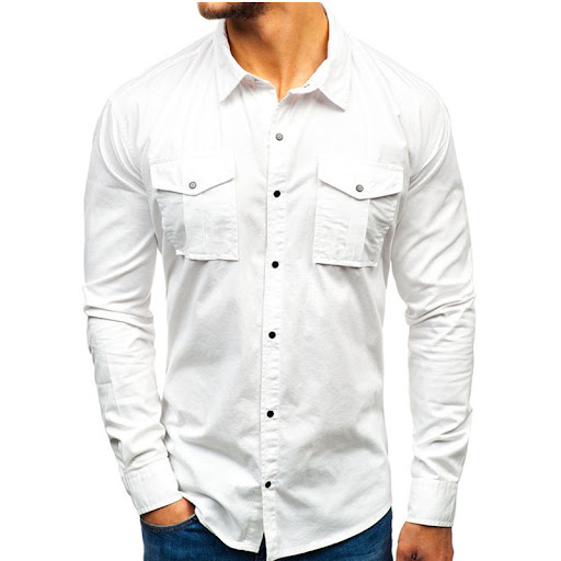 Title 6, Mens Autumn Winter Long Sleeve Blouse Cotton S...