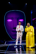 Host Mpho Popps and the unmasked Nonkanyiso 'LaConco' Conco aka Star on the Masked Singer SA