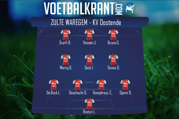 Opstelling Zulte Waregem | Zulte Waregem - KV Oostende (31/01/2021)