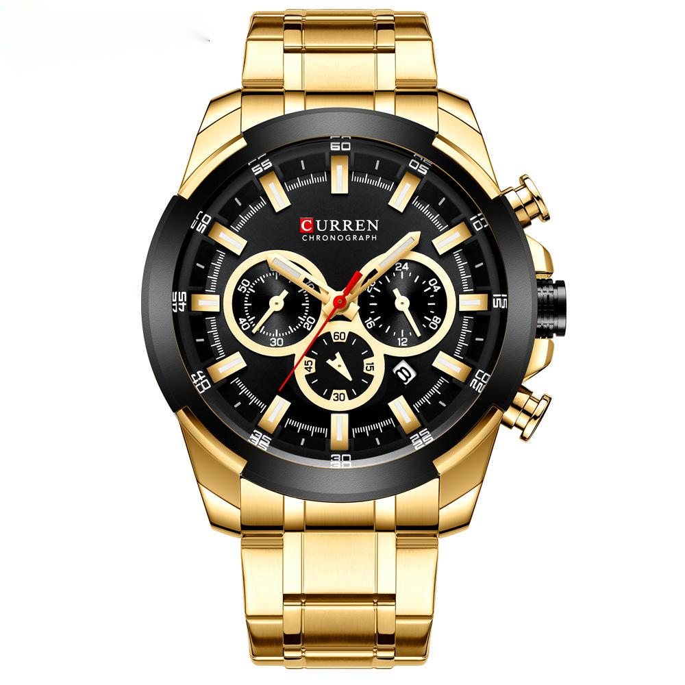 Title 3, Calendar water steel band watch. Stay on time a...