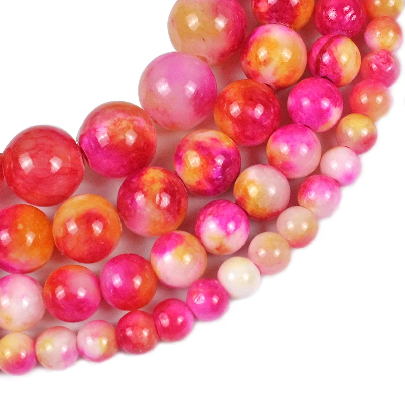 Klassieke roodachtig gele witte Perzische chalcedoon losse kralen. Ideaal voor het maken van unieke sieraden en knutselprojecten.