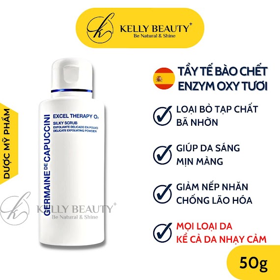 Tẩy Tế Bào Chết Dạng Bột Enzym - Germaine Et O2 Silky Scrub - Da Sáng, Mịn Màng, Chống Lão Hóa - Kelly Beauty