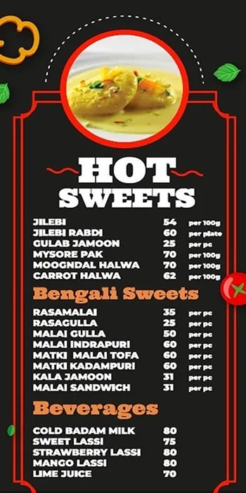 Sangam Sweets menu 