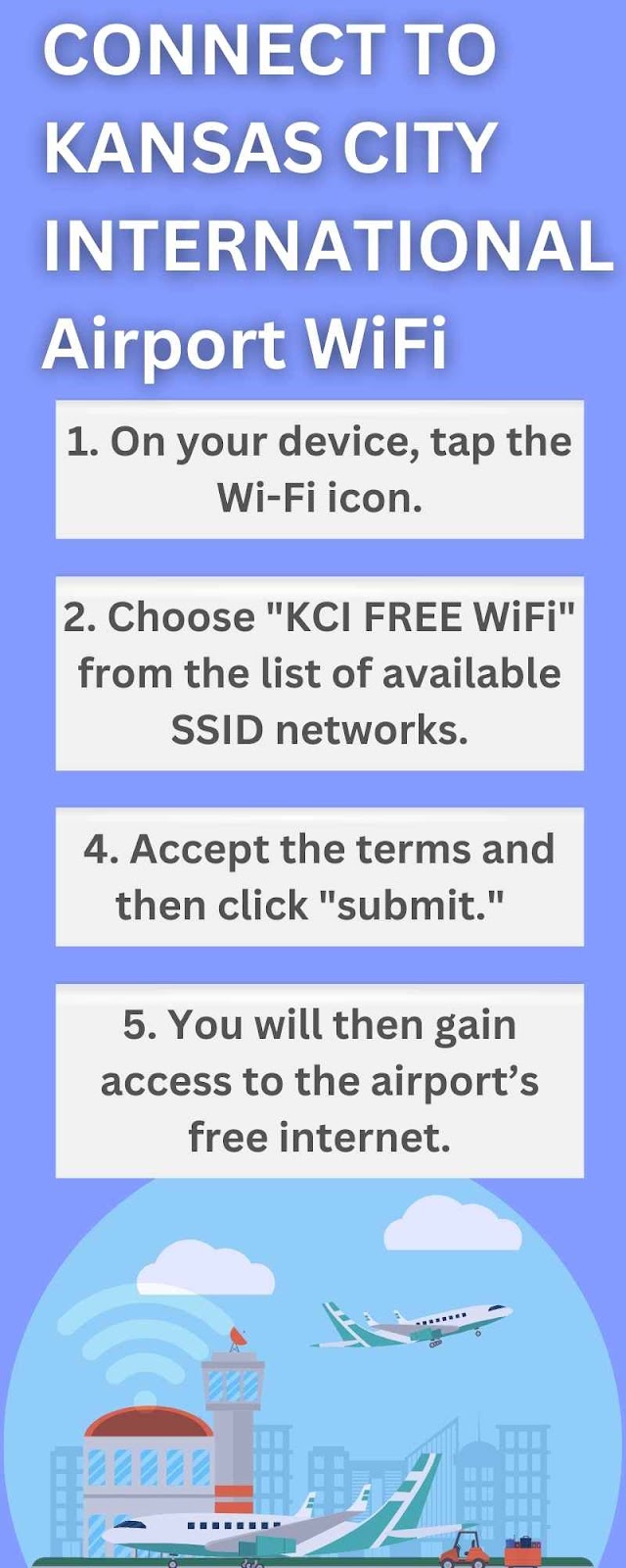 Connect to Kansas City International Airport.