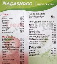 Nagashree Juice Centre menu 1