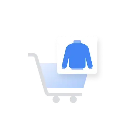 Le pull de l’annonce Google est ajouté au panier d’achat d’un client en ligne.