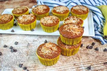 Banana Chocolate Chip Muffins With Coconut