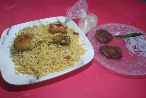 Chicken Biryani [Half, 2 Pieces] With Galouti Kabab [2 Pieces]