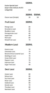 Fusion Lassi menu 4