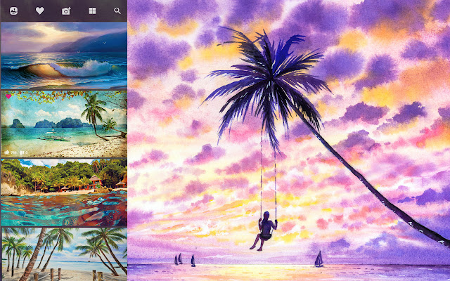 Tropical Beach Paintings HD Wallpapers