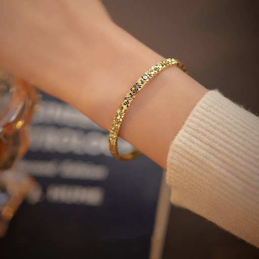Title 5, Solid Silver Bracelet for Women Open Niche Desi...