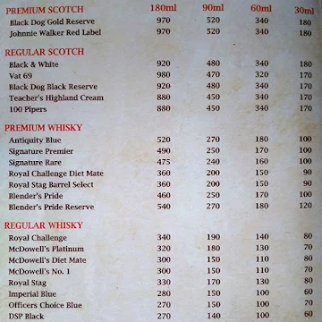 Palkhi Bar menu 