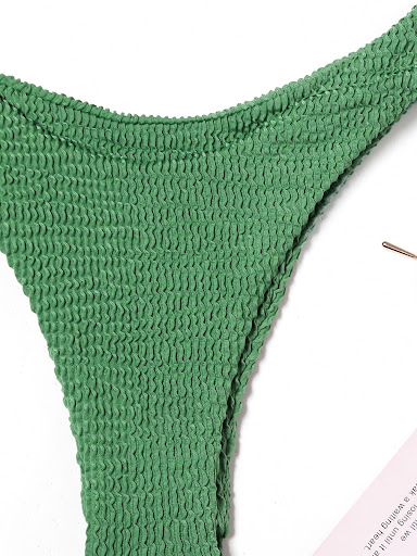 Title 6, Womens Solid Color Ruffle Split Bikini Suit. E...