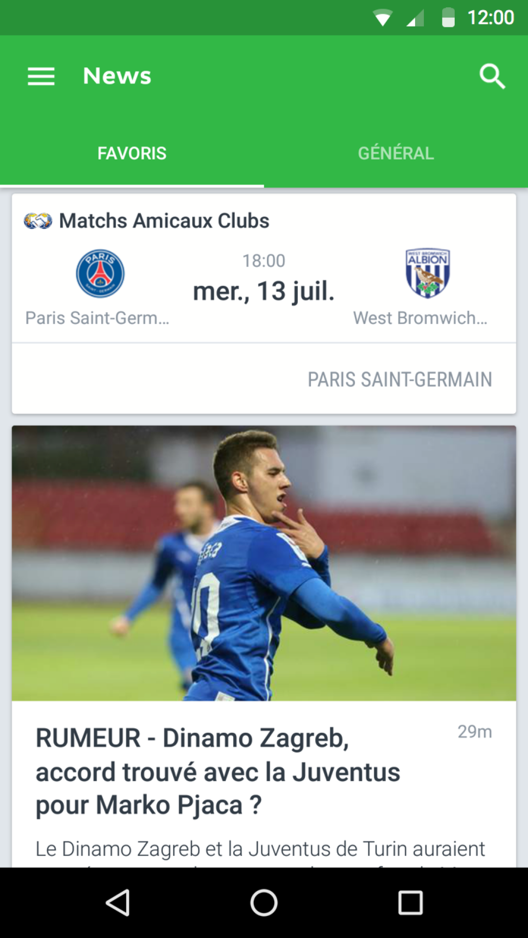 Android application OneFootball - Soccer News screenshort