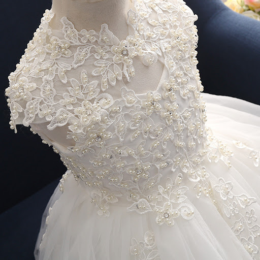 Title 5, Childrens Solid Color Lace Dress, stylish and ...