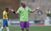 Referee Mr Victor Gomes during the Absa Premiership match between AmaZulu FC and Mamelodi Sundowns at King Zwelithini Stadium on September 16, 2018 in Durban, South Africa. 