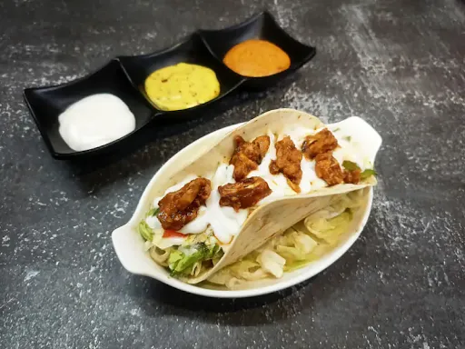 Pulled Chicken In BBQ Sauce Tacos