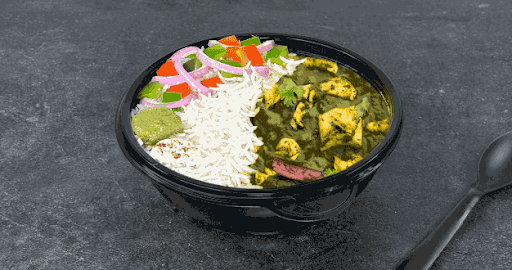 Singh Da Saag Chicken Steamed Rice Bowl