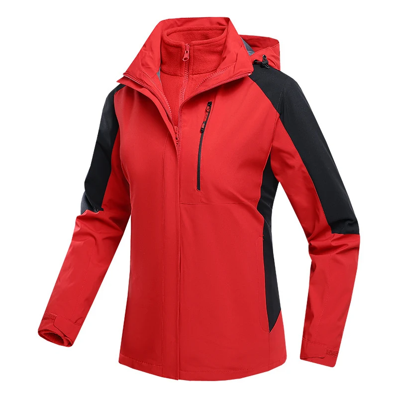 Chaqueta gruesa tres en uno impermeable con forro polar. Impermeable, cálida y versátil para cualquier clima. Perfecta para aventuras al aire libre.