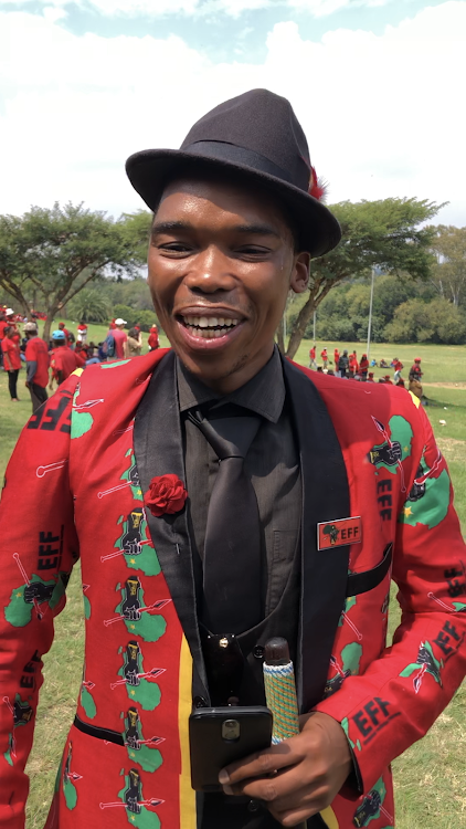 Mosotho Mokoena, a designer and EFF member says this is how he always dresses.