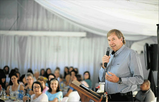 GOOD CAUSE: Carte Blanche presenter Derek Watts speaks at the Reach for a Dream Foundation's chocolate breakfast on Saturday at 2 Swans Wedding and Function Farm Picture: MARK ANDREWS